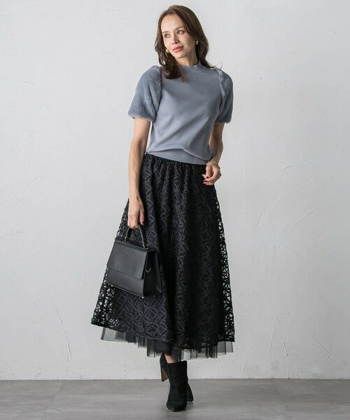 Viaggio Blu / ビアッジョブルー ミニ・ひざ丈スカート | チュールテープフラワースカート | 詳細11