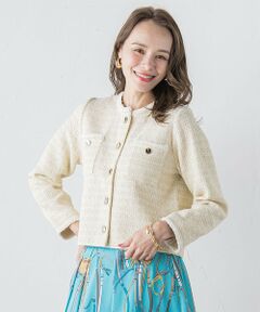 Viaggio Blu / ビアッジョブルー カーディガン・ボレロ | ツイードニットカーディガン≪手洗い可能≫