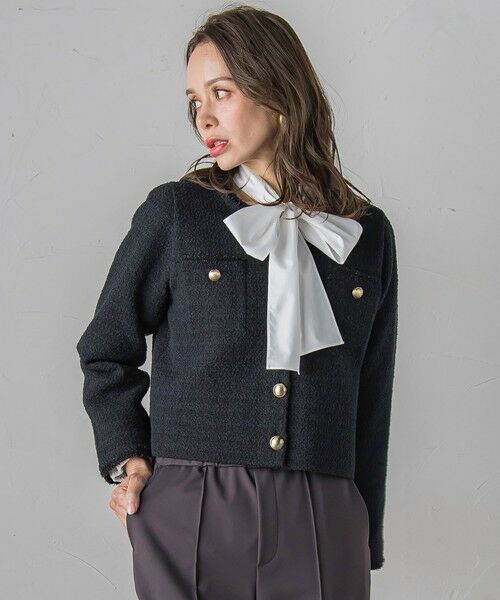 Viaggio Blu / ビアッジョブルー カーディガン・ボレロ | ツイードニットカーディガン≪手洗い可能≫ | 詳細22