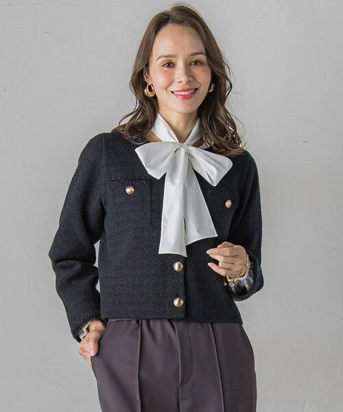 Viaggio Blu / ビアッジョブルー カーディガン・ボレロ | ツイードニットカーディガン≪手洗い可能≫ | 詳細23