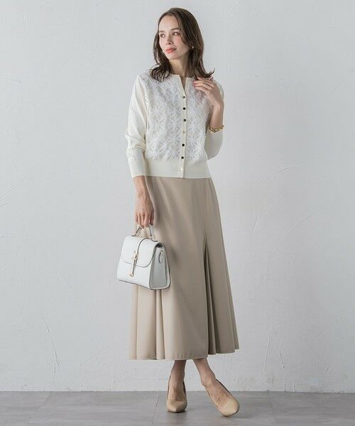 Viaggio Blu / ビアッジョブルー ニット・セーター | チュールテープフラワードッキングカーディガン≪手洗い可能≫ | 詳細5