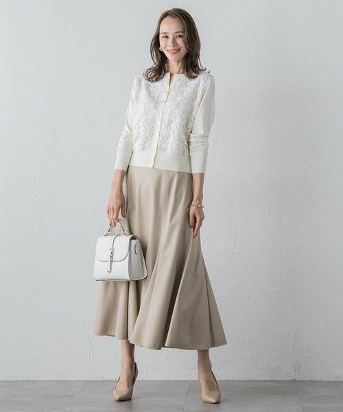 Viaggio Blu / ビアッジョブルー ニット・セーター | チュールテープフラワードッキングカーディガン≪手洗い可能≫ | 詳細6