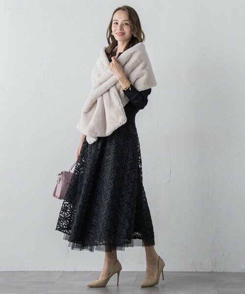 Viaggio Blu / ビアッジョブルー ニット・セーター | チュールテープフラワードッキングカーディガン≪手洗い可能≫ | 詳細18