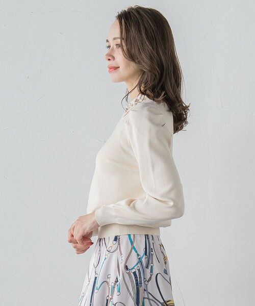 Viaggio Blu / ビアッジョブルー ニット・セーター | 襟ビジューニット≪手洗い可能≫ | 詳細2