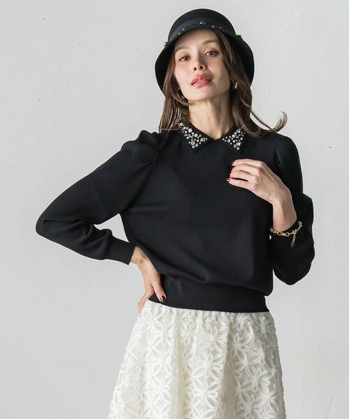 Viaggio Blu / ビアッジョブルー ニット・セーター | 襟ビジューニット≪手洗い可能≫ | 詳細12