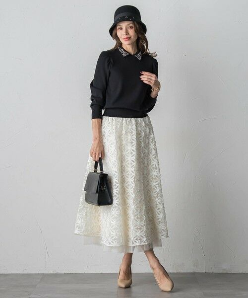 Viaggio Blu / ビアッジョブルー ニット・セーター | 襟ビジューニット≪手洗い可能≫ | 詳細14