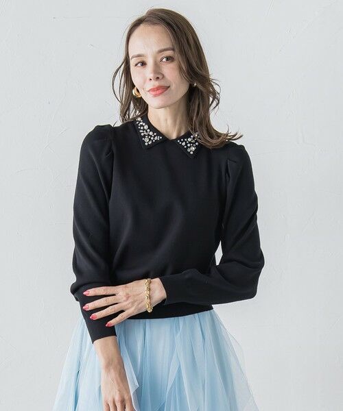 Viaggio Blu / ビアッジョブルー ニット・セーター | 襟ビジューニット≪手洗い可能≫ | 詳細16