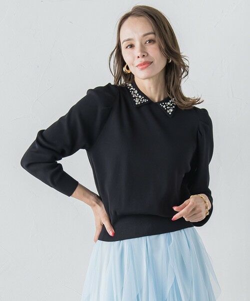 Viaggio Blu / ビアッジョブルー ニット・セーター | 襟ビジューニット≪手洗い可能≫ | 詳細17