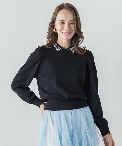 Viaggio Blu / ビアッジョブルー ニット・セーター | 襟ビジューニット≪手洗い可能≫ | 詳細18