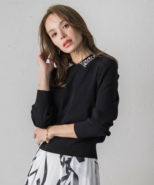 Viaggio Blu / ビアッジョブルー ニット・セーター | 襟ビジューニット≪手洗い可能≫ | 詳細26