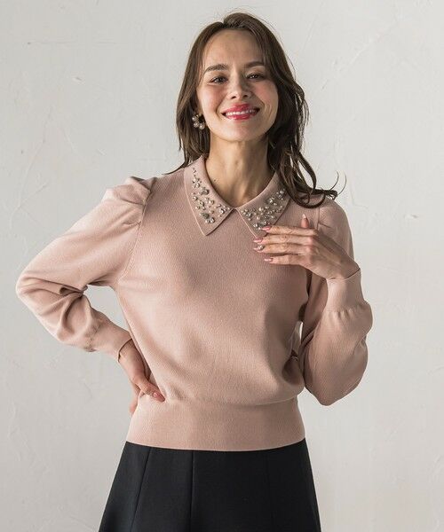 Viaggio Blu / ビアッジョブルー ニット・セーター | 【新色追加】襟ビジューニット | 詳細30