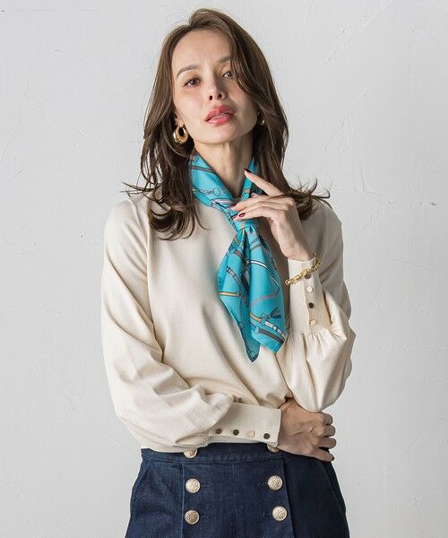 Viaggio Blu / ビアッジョブルー ニット・セーター | 馬具プリントスカーフ付きニット≪手洗い可能≫ | 詳細2