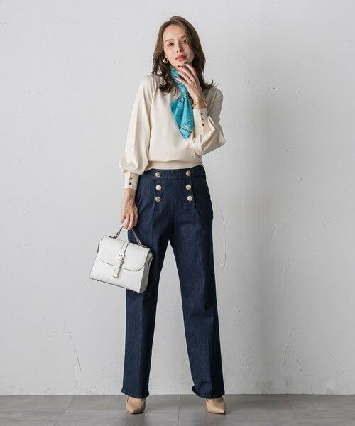 Viaggio Blu / ビアッジョブルー ニット・セーター | 馬具プリントスカーフ付きニット≪手洗い可能≫ | 詳細3