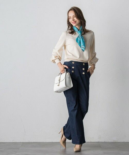 Viaggio Blu / ビアッジョブルー ニット・セーター | 馬具プリントスカーフ付きニット≪手洗い可能≫ | 詳細4