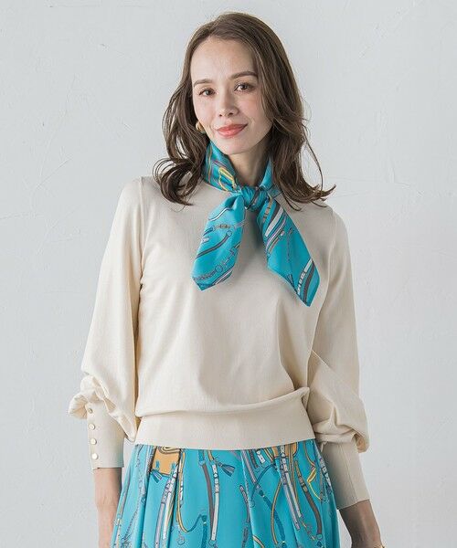 Viaggio Blu / ビアッジョブルー ニット・セーター | 馬具プリントスカーフ付きニット≪手洗い可能≫ | 詳細6