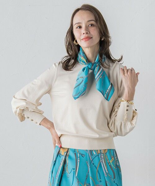 Viaggio Blu / ビアッジョブルー ニット・セーター | 馬具プリントスカーフ付きニット≪手洗い可能≫ | 詳細7