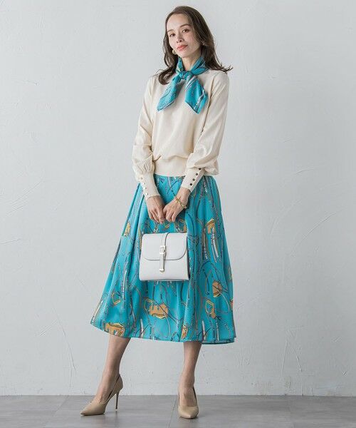 Viaggio Blu / ビアッジョブルー ニット・セーター | 馬具プリントスカーフ付きニット≪手洗い可能≫ | 詳細8