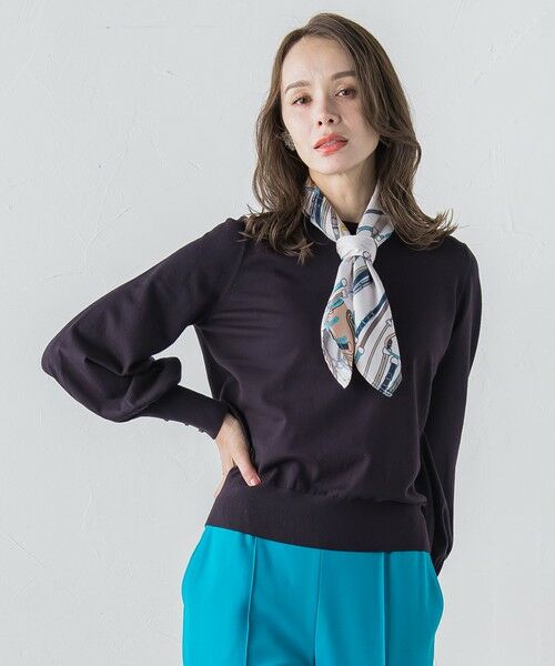 Viaggio Blu / ビアッジョブルー ニット・セーター | 馬具プリントスカーフ付きニット≪手洗い可能≫ | 詳細19