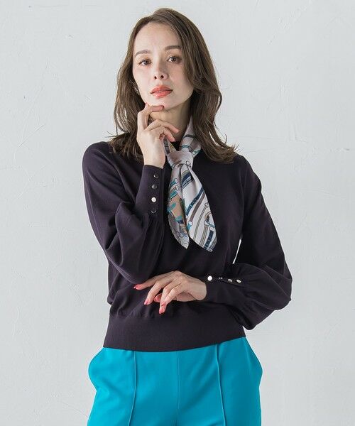 Viaggio Blu / ビアッジョブルー ニット・セーター | 馬具プリントスカーフ付きニット≪手洗い可能≫ | 詳細22