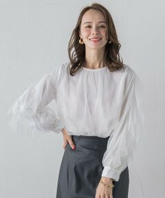 Viaggio Blu / ビアッジョブルー シャツ・ブラウス | チュールレイヤードブラウス≪洗濯機で洗える≫