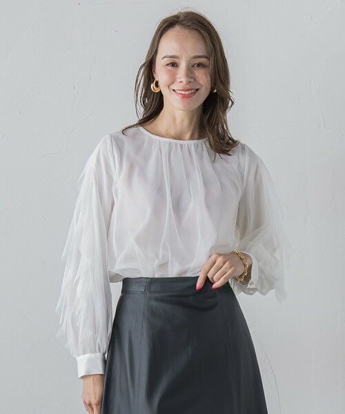 Viaggio Blu / ビアッジョブルー シャツ・ブラウス | チュールレイヤードブラウス≪洗濯機で洗える≫ | 詳細1