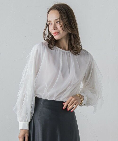 Viaggio Blu / ビアッジョブルー シャツ・ブラウス | チュールレイヤードブラウス≪洗濯機で洗える≫ | 詳細2
