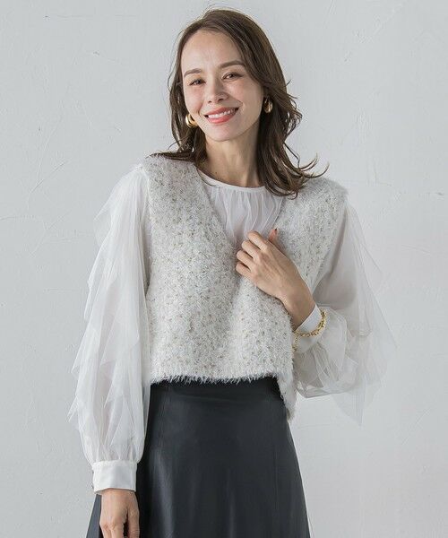 Viaggio Blu / ビアッジョブルー シャツ・ブラウス | チュールレイヤードブラウス≪洗濯機で洗える≫ | 詳細5