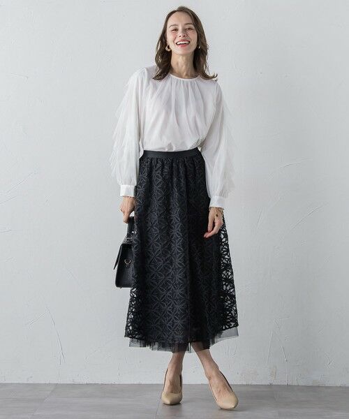 Viaggio Blu / ビアッジョブルー シャツ・ブラウス | チュールレイヤードブラウス≪洗濯機で洗える≫ | 詳細7