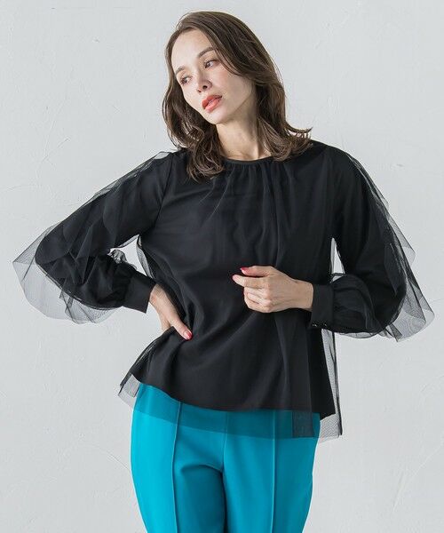 Viaggio Blu / ビアッジョブルー シャツ・ブラウス | チュールレイヤードブラウス≪洗濯機で洗える≫ | 詳細12