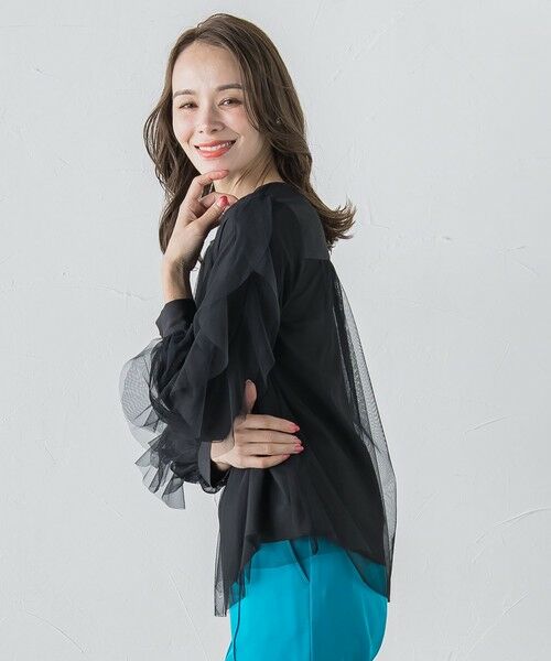 Viaggio Blu / ビアッジョブルー シャツ・ブラウス | チュールレイヤードブラウス≪洗濯機で洗える≫ | 詳細13