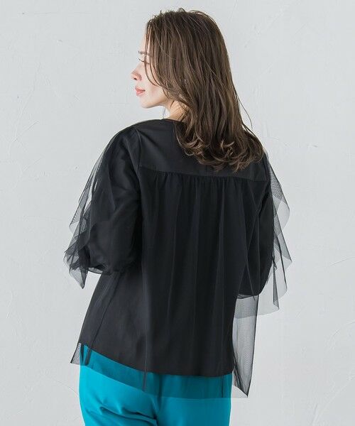 Viaggio Blu / ビアッジョブルー シャツ・ブラウス | チュールレイヤードブラウス≪洗濯機で洗える≫ | 詳細14