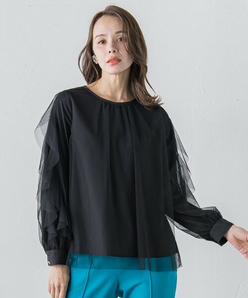 Viaggio Blu / ビアッジョブルー シャツ・ブラウス | チュールレイヤードブラウス≪洗濯機で洗える≫ | 詳細15