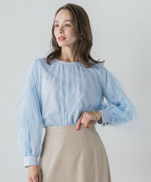 Viaggio Blu / ビアッジョブルー シャツ・ブラウス | チュールレイヤードブラウス≪洗濯機で洗える≫ | 詳細20