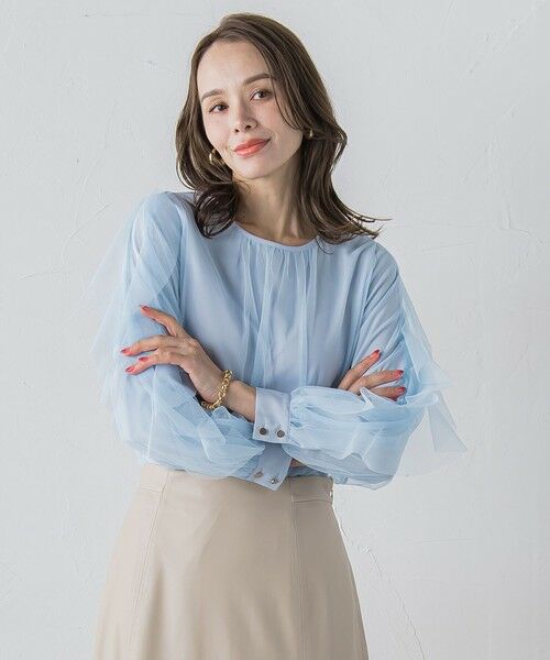 Viaggio Blu / ビアッジョブルー シャツ・ブラウス | チュールレイヤードブラウス≪洗濯機で洗える≫ | 詳細21