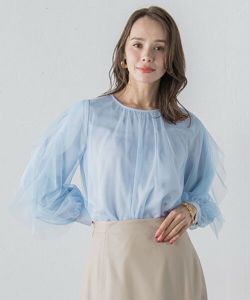 Viaggio Blu / ビアッジョブルー シャツ・ブラウス | チュールレイヤードブラウス≪洗濯機で洗える≫ | 詳細22