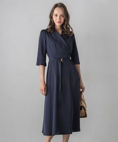 Viaggio Blu / ビアッジョブルー ロング・マキシ丈ワンピース | トリアセテートストレッチツイルワンピース | 詳細1