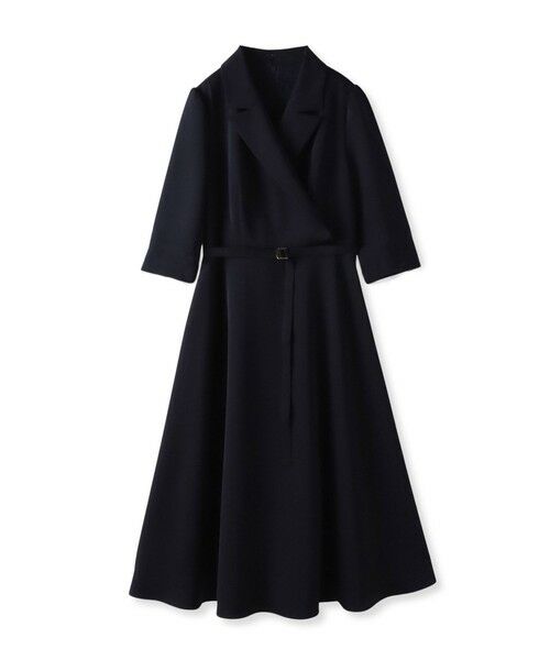 Viaggio Blu/ビアッジョブルー トリアセテートストレッチツイルワンピース ネイビー XS