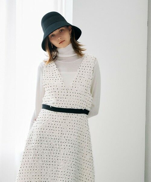 Viaggio Blu / ビアッジョブルー ロング・マキシ丈ワンピース | リボンドットツイードワンピース | 詳細13