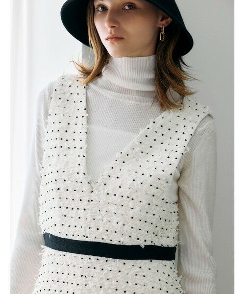 Viaggio Blu / ビアッジョブルー ロング・マキシ丈ワンピース | リボンドットツイードワンピース | 詳細14