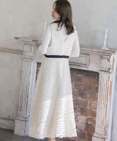 Viaggio Blu / ビアッジョブルー ロング・マキシ丈ワンピース | リボンドットツイードワンピース | 詳細3