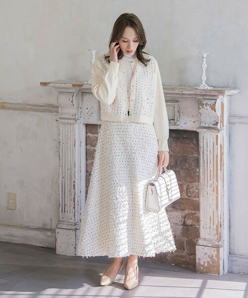 Viaggio Blu / ビアッジョブルー ロング・マキシ丈ワンピース | リボンドットツイードワンピース | 詳細7