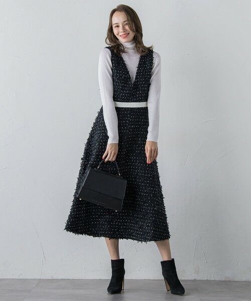 Viaggio Blu / ビアッジョブルー ロング・マキシ丈ワンピース | リボンドットツイードワンピース | 詳細19