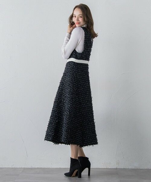 Viaggio Blu / ビアッジョブルー ロング・マキシ丈ワンピース | リボンドットツイードワンピース | 詳細20