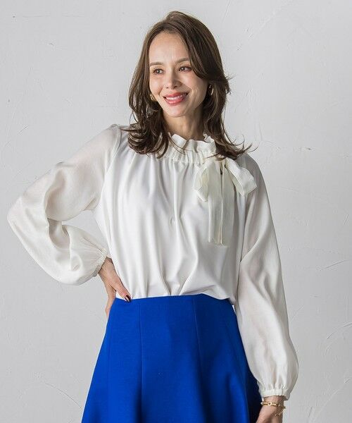 Viaggio Blu / ビアッジョブルー カットソー | サイドリボンカットソー≪洗濯機で洗える≫ | 詳細1