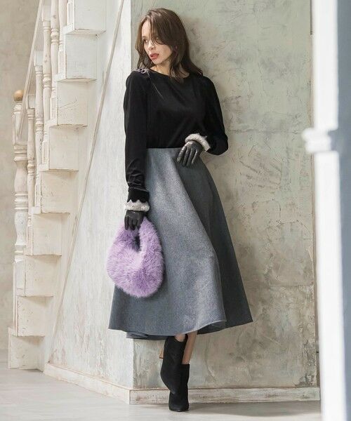 Viaggio Blu / ビアッジョブルー カットソー | パフ袖ベロアカットソー | 詳細13