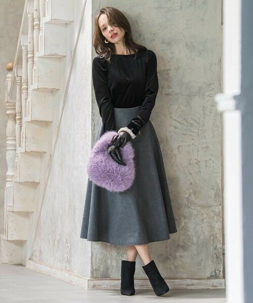 Viaggio Blu / ビアッジョブルー カットソー | パフ袖ベロアカットソー | 詳細14