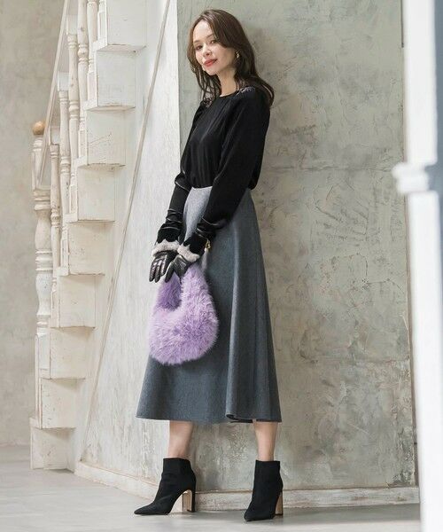 Viaggio Blu / ビアッジョブルー カットソー | パフ袖ベロアカットソー | 詳細15