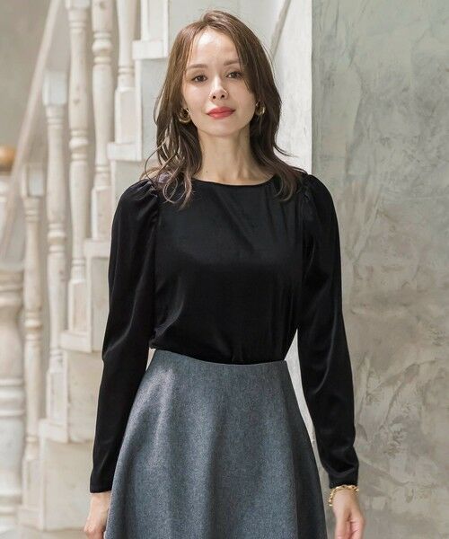 Viaggio Blu / ビアッジョブルー カットソー | パフ袖ベロアカットソー | 詳細10