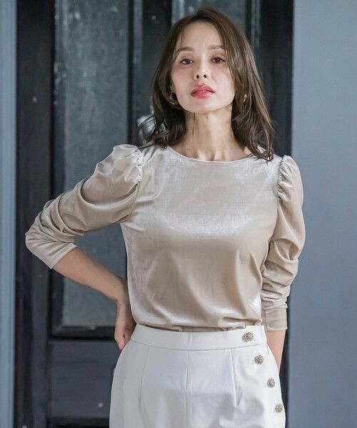 Viaggio Blu / ビアッジョブルー カットソー | パフ袖ベロアカットソー | 詳細25