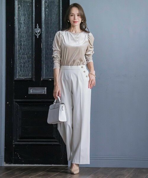 Viaggio Blu / ビアッジョブルー カットソー | パフ袖ベロアカットソー | 詳細27